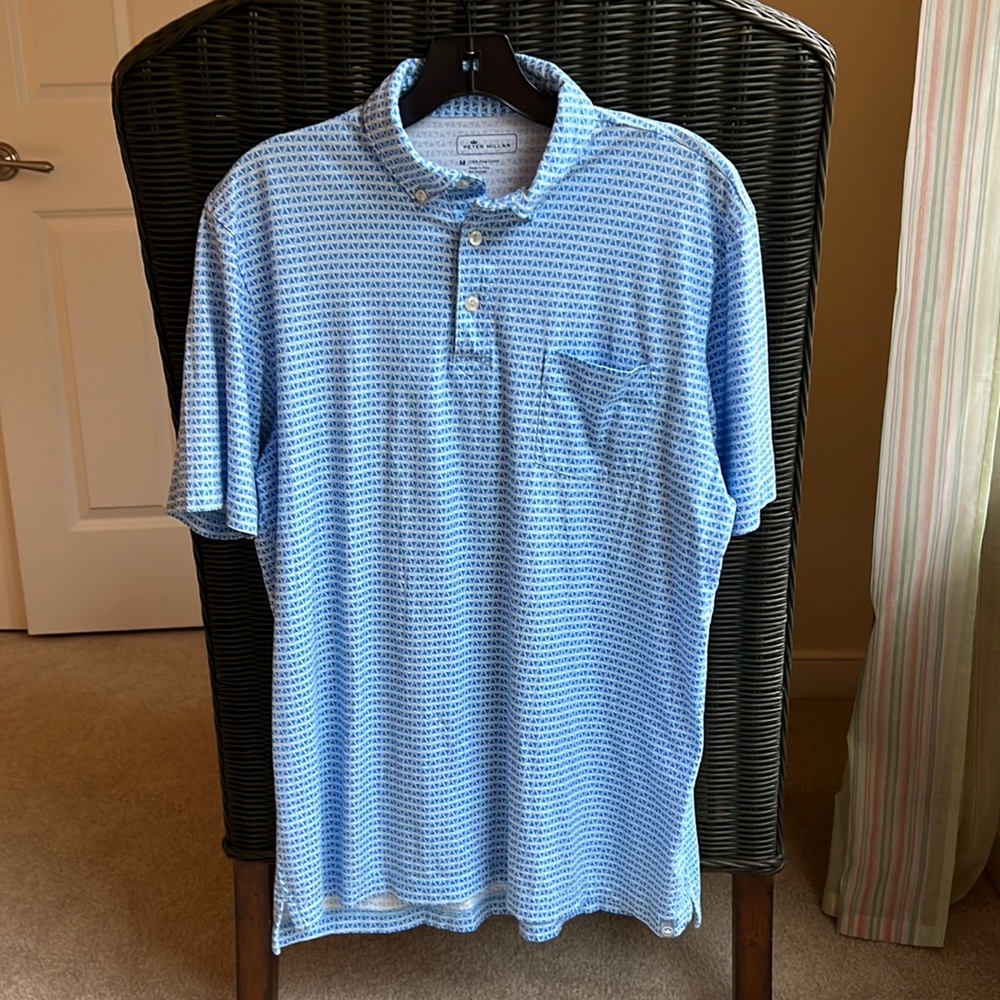 Peter Millar Short-Sleeve with Pocket Polo, Size M